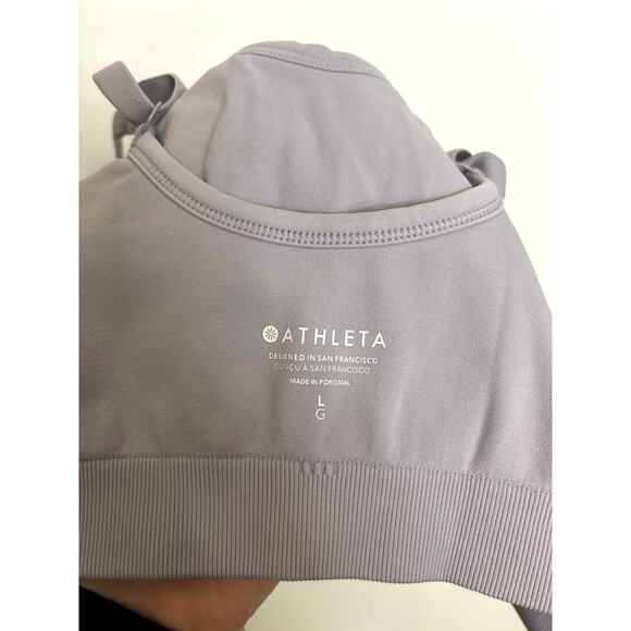 Athleta Trophy Seamless Bralette Womens Large Lavender Purple Ribbed Strappy Bra - Picture 3 of 3